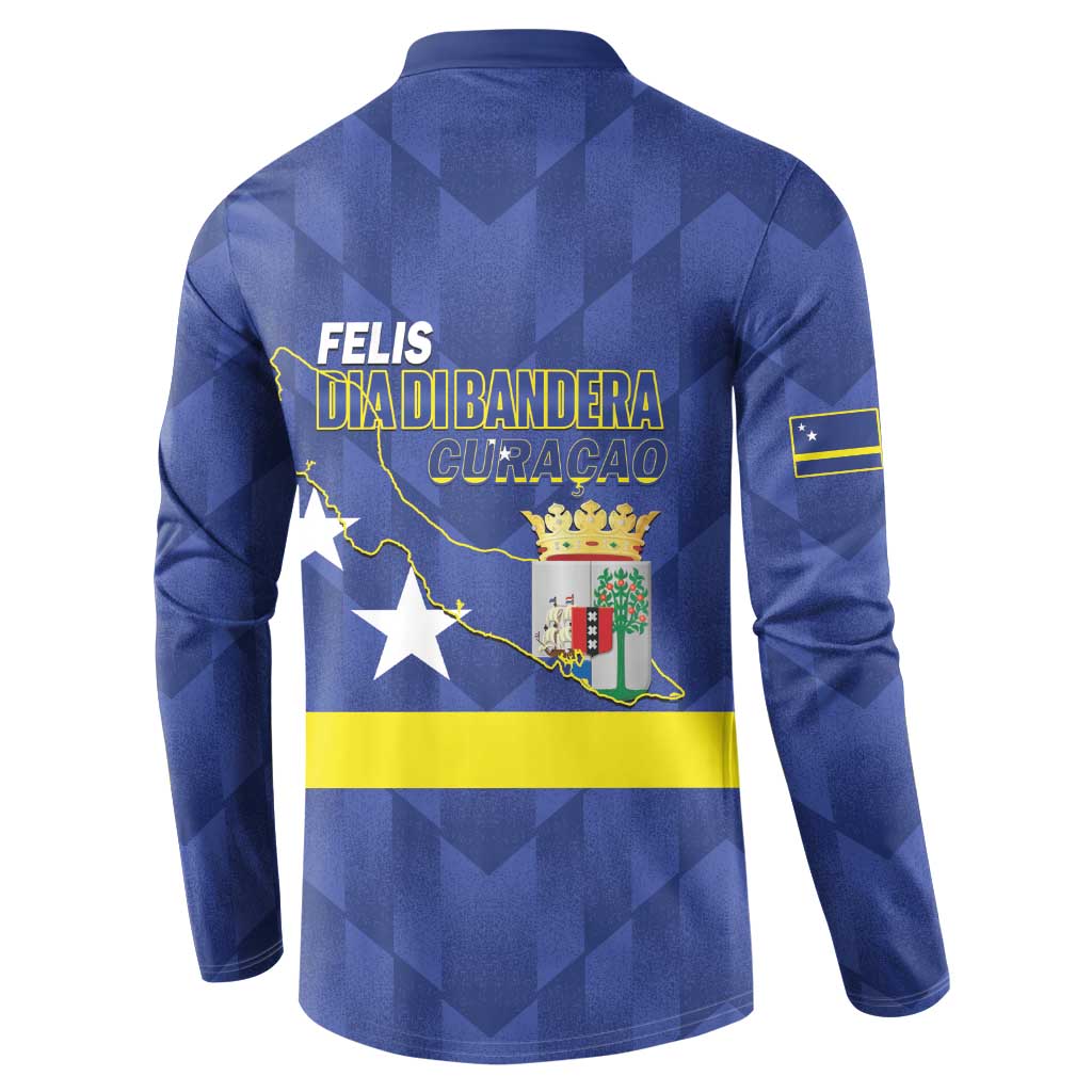 Felis Dia di Bandera Curacao Button Sweatshirt Flag Proud - Wonder Print Shop