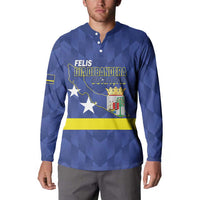 Felis Dia di Bandera Curacao Button Sweatshirt Flag Proud - Wonder Print Shop
