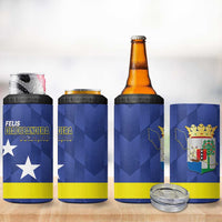Felis Dia di Bandera Curacao 4 in 1 Can Cooler Tumbler Flag Proud - Wonder Print Shop