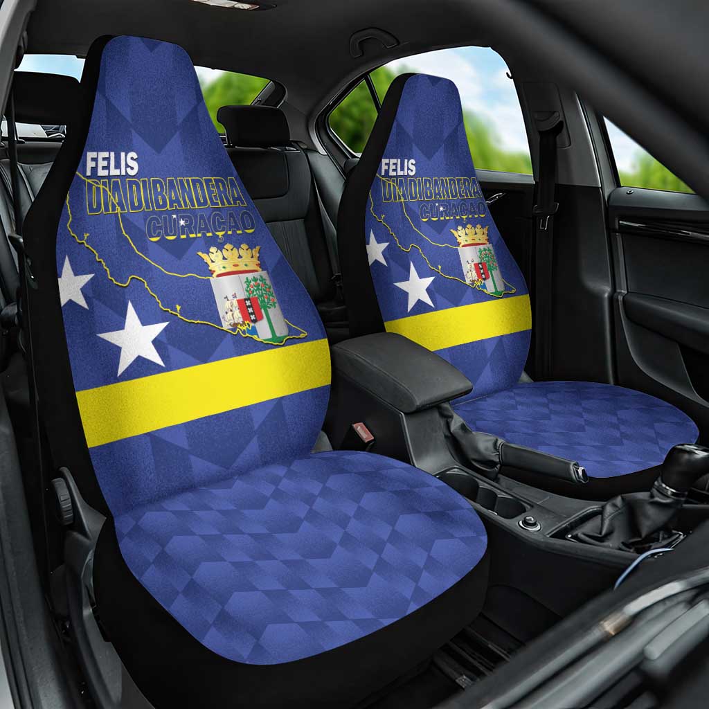 Felis Dia di Bandera Curacao Car Seat Cover Flag Proud - Wonder Print Shop
