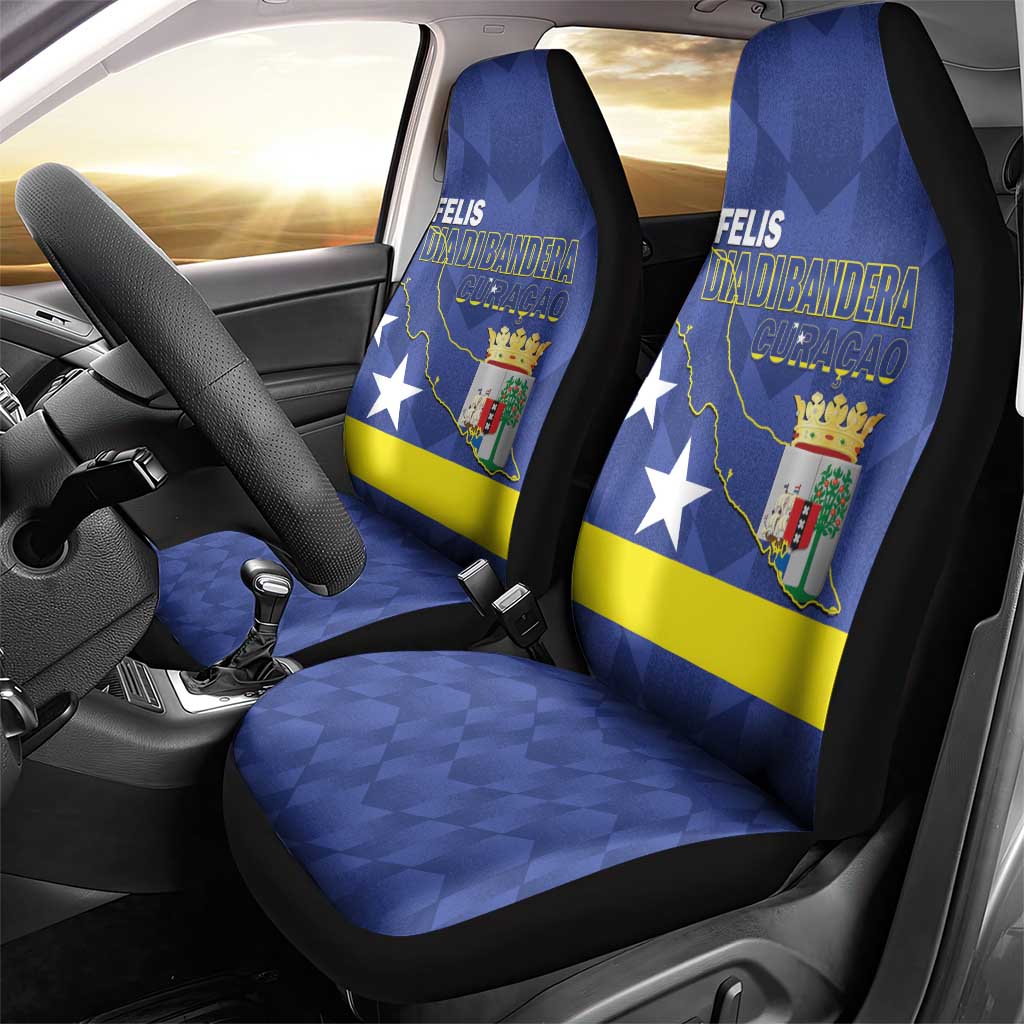Felis Dia di Bandera Curacao Car Seat Cover Flag Proud - Wonder Print Shop