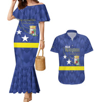 Felis Dia di Bandera Curacao Couples Matching Mermaid Dress and Hawaiian Shirt Flag Proud - Wonder Print Shop