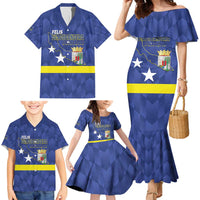 Felis Dia di Bandera Curacao Family Matching Mermaid Dress and Hawaiian Shirt Flag Proud - Wonder Print Shop