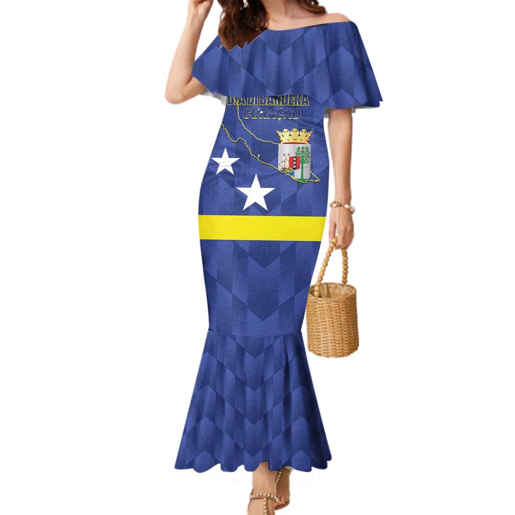 Felis Dia di Bandera Curacao Family Matching Mermaid Dress and Hawaiian Shirt Flag Proud - Wonder Print Shop