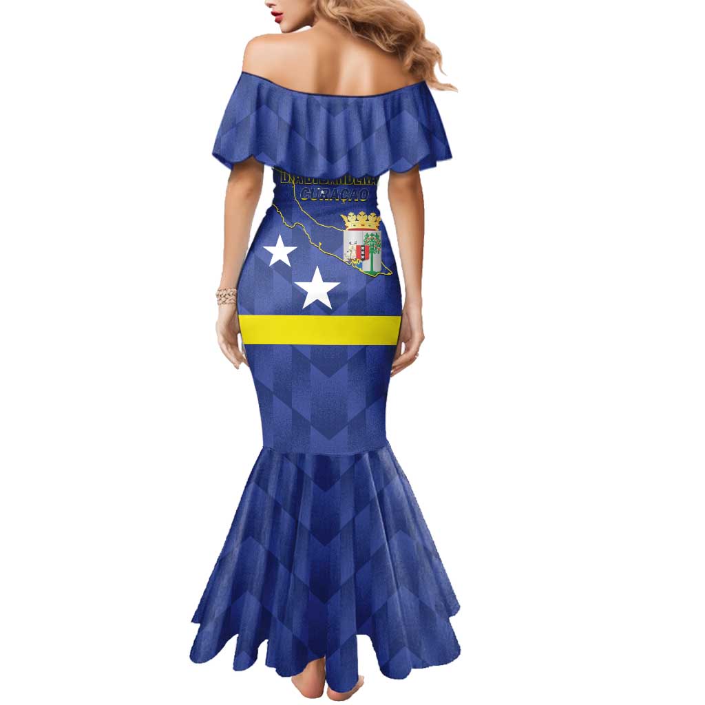 Felis Dia di Bandera Curacao Family Matching Mermaid Dress and Hawaiian Shirt Flag Proud - Wonder Print Shop