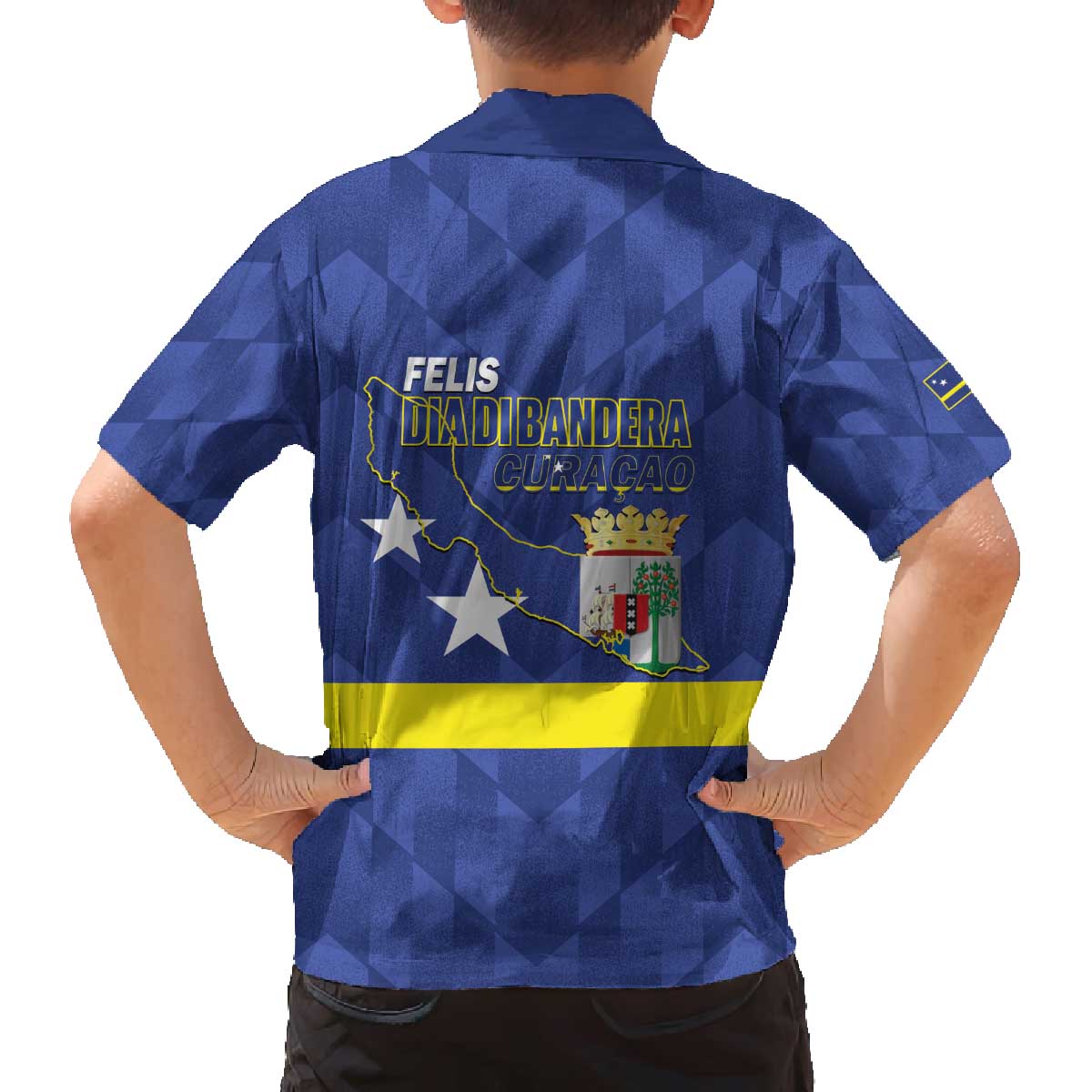 Felis Dia di Bandera Curacao Family Matching Off The Shoulder Long Sleeve Dress and Hawaiian Shirt Flag Proud - Wonder Print Shop