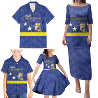 Felis Dia di Bandera Curacao Family Matching Puletasi and Hawaiian Shirt Flag Proud - Wonder Print Shop