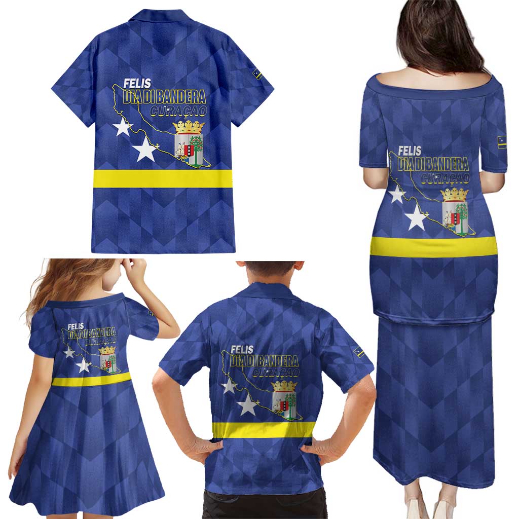 Felis Dia di Bandera Curacao Family Matching Puletasi and Hawaiian Shirt Flag Proud - Wonder Print Shop