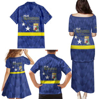 Felis Dia di Bandera Curacao Family Matching Puletasi and Hawaiian Shirt Flag Proud - Wonder Print Shop