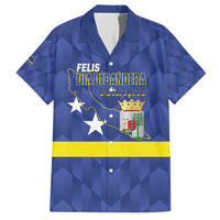 Felis Dia di Bandera Curacao Family Matching Short Sleeve Bodycon Dress and Hawaiian Shirt Flag Proud - Wonder Print Shop