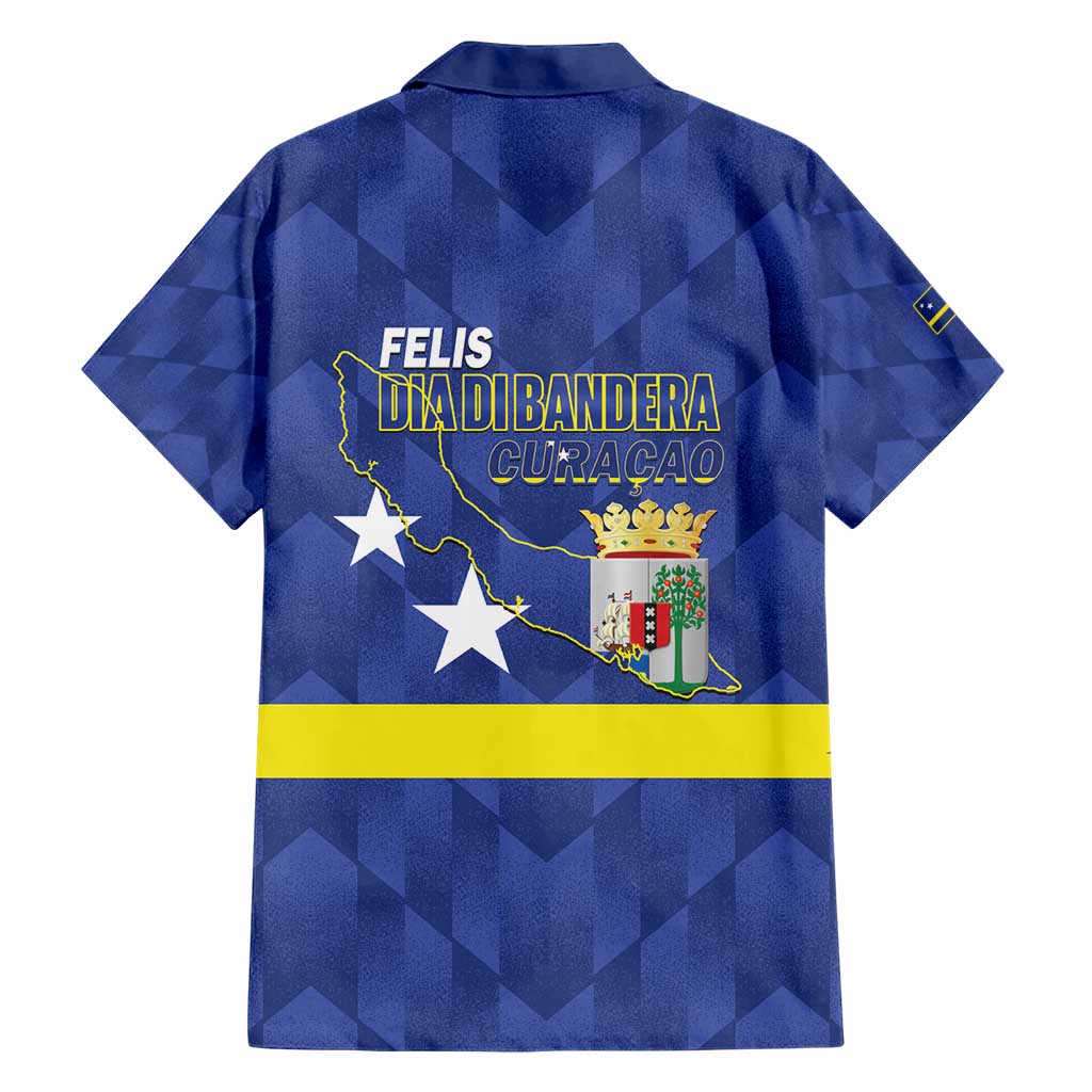 Felis Dia di Bandera Curacao Family Matching Short Sleeve Bodycon Dress and Hawaiian Shirt Flag Proud - Wonder Print Shop