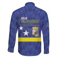 Felis Dia di Bandera Curacao Family Matching Short Sleeve Bodycon Dress and Hawaiian Shirt Flag Proud - Wonder Print Shop