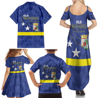 Felis Dia di Bandera Curacao Family Matching Summer Maxi Dress and Hawaiian Shirt Flag Proud - Wonder Print Shop