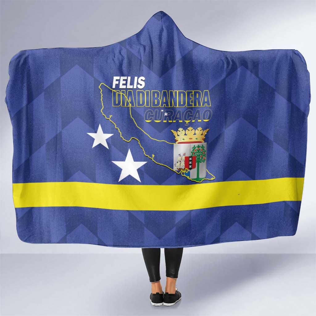 Felis Dia di Bandera Curacao Hooded Blanket Flag Proud - Wonder Print Shop