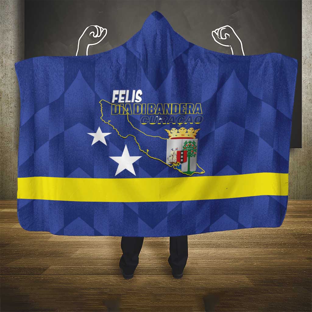 Felis Dia di Bandera Curacao Hooded Blanket Flag Proud - Wonder Print Shop