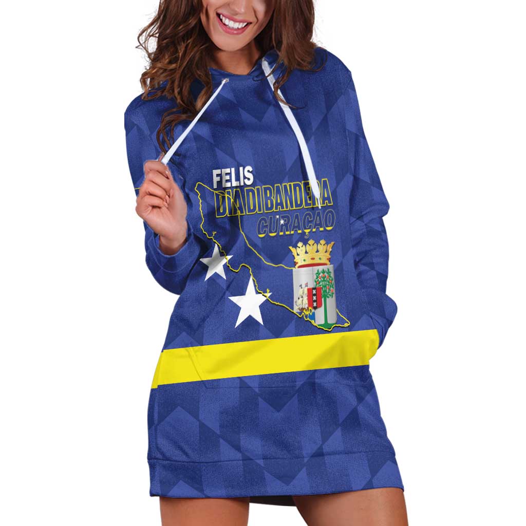 Felis Dia di Bandera Curacao Hoodie Dress Flag Proud - Wonder Print Shop