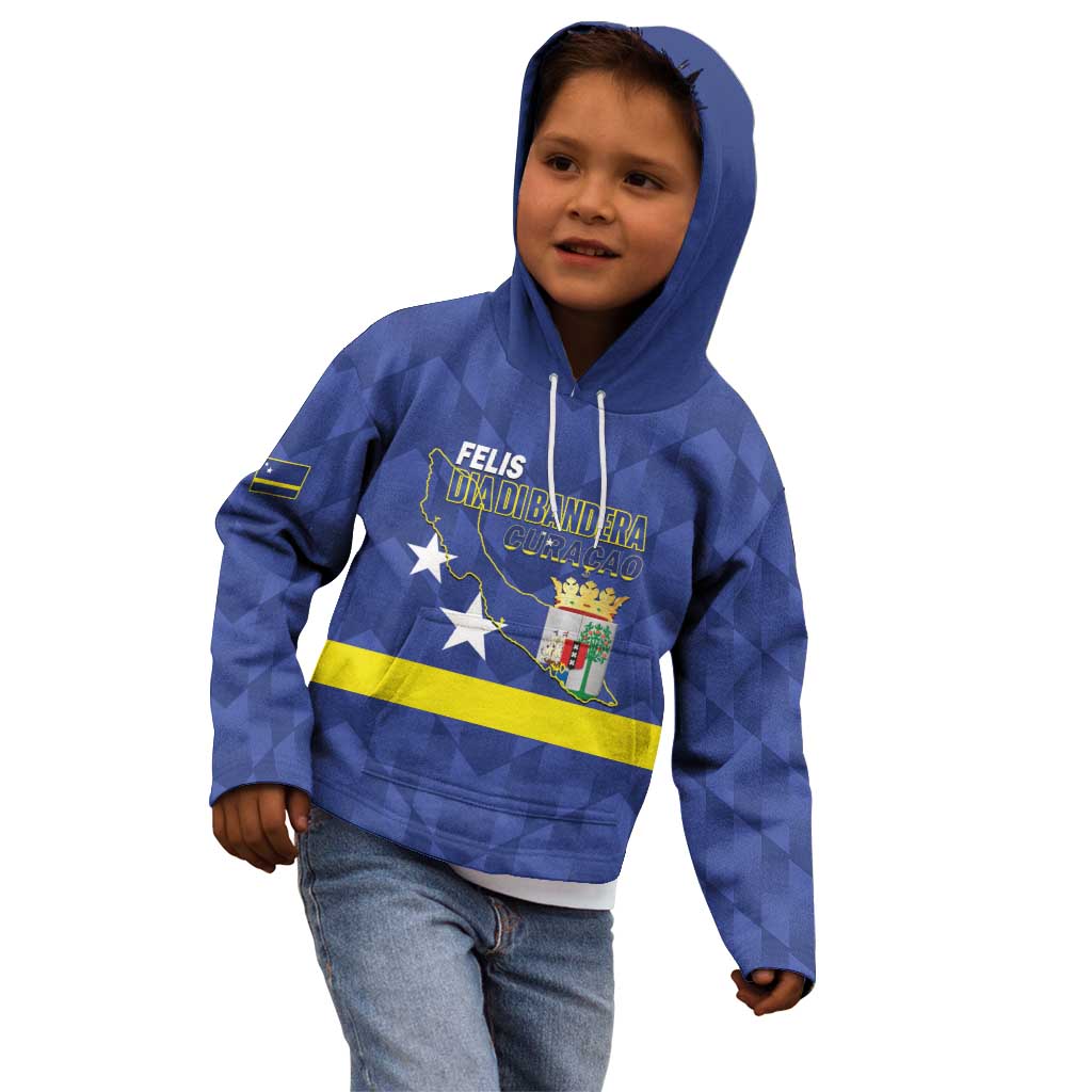 Felis Dia di Bandera Curacao Kid Hoodie Flag Proud - Wonder Print Shop