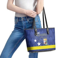 Felis Dia di Bandera Curacao Leather Tote Bag Flag Proud - Wonder Print Shop