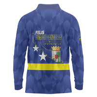 Felis Dia di Bandera Curacao Long Sleeve Polo Shirt Flag Proud - Wonder Print Shop