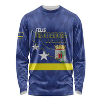 Felis Dia di Bandera Curacao Long Sleeve Shirt Flag Proud - Wonder Print Shop