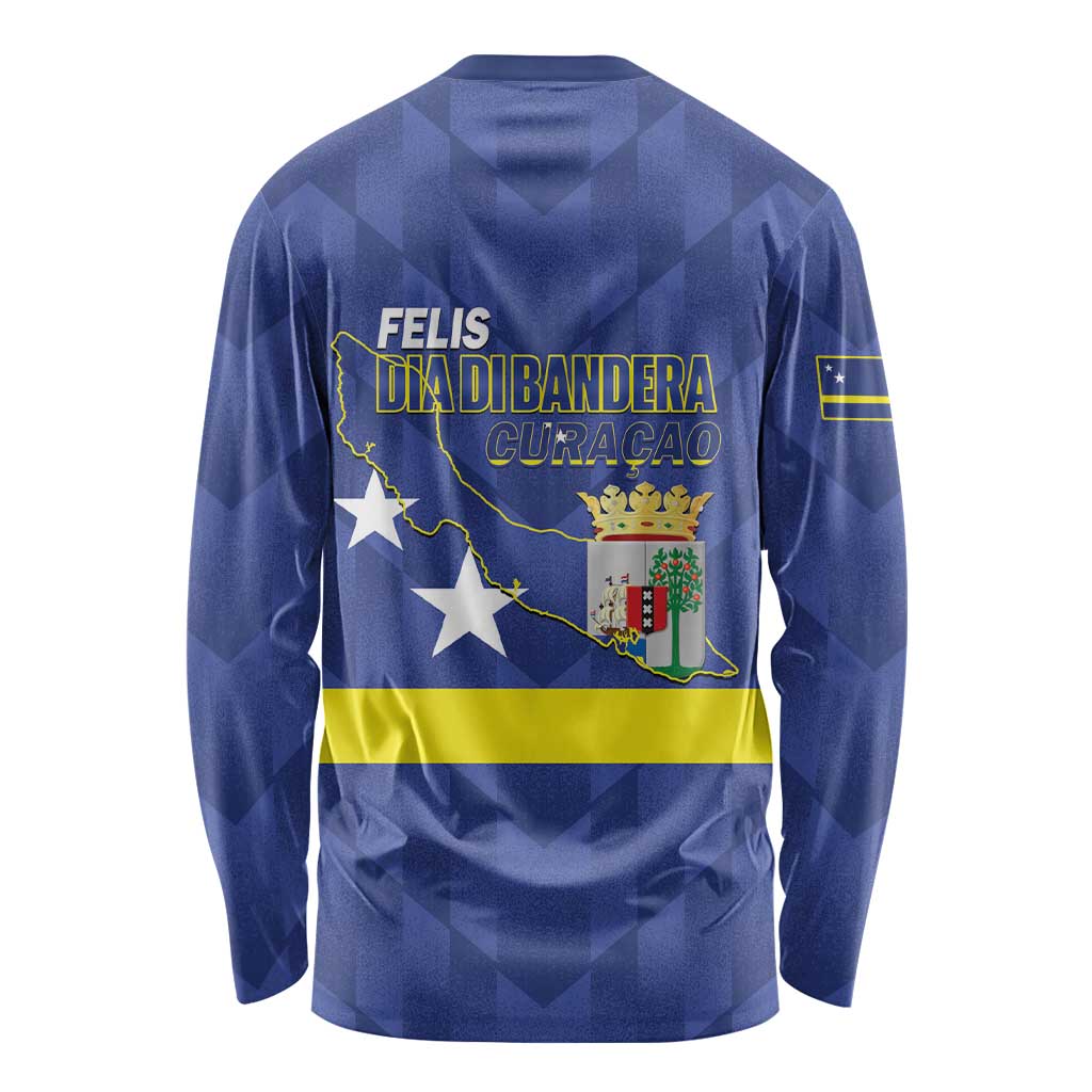 Felis Dia di Bandera Curacao Long Sleeve Shirt Flag Proud - Wonder Print Shop
