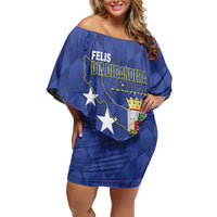 Felis Dia di Bandera Curacao Off Shoulder Short Dress Flag Proud - Wonder Print Shop