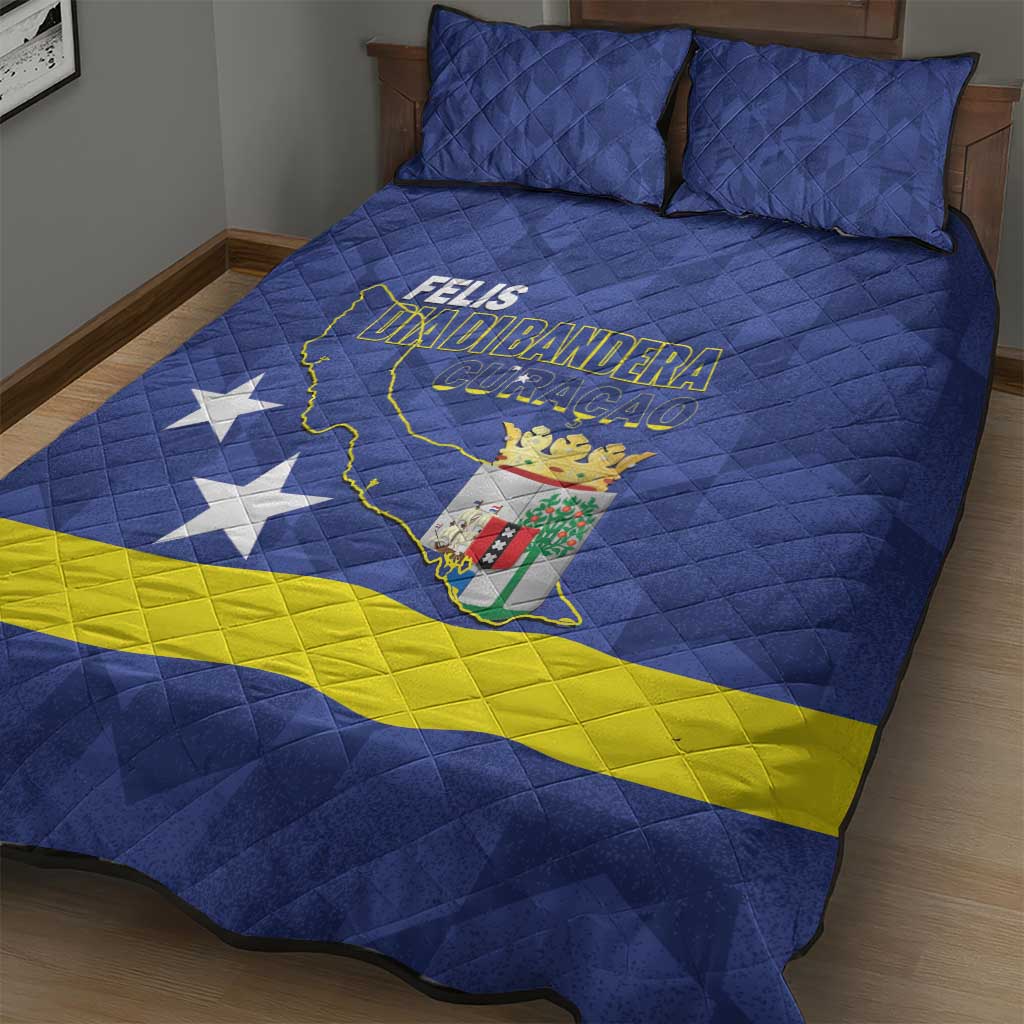Felis Dia di Bandera Curacao Quilt Bed Set Flag Proud - Wonder Print Shop