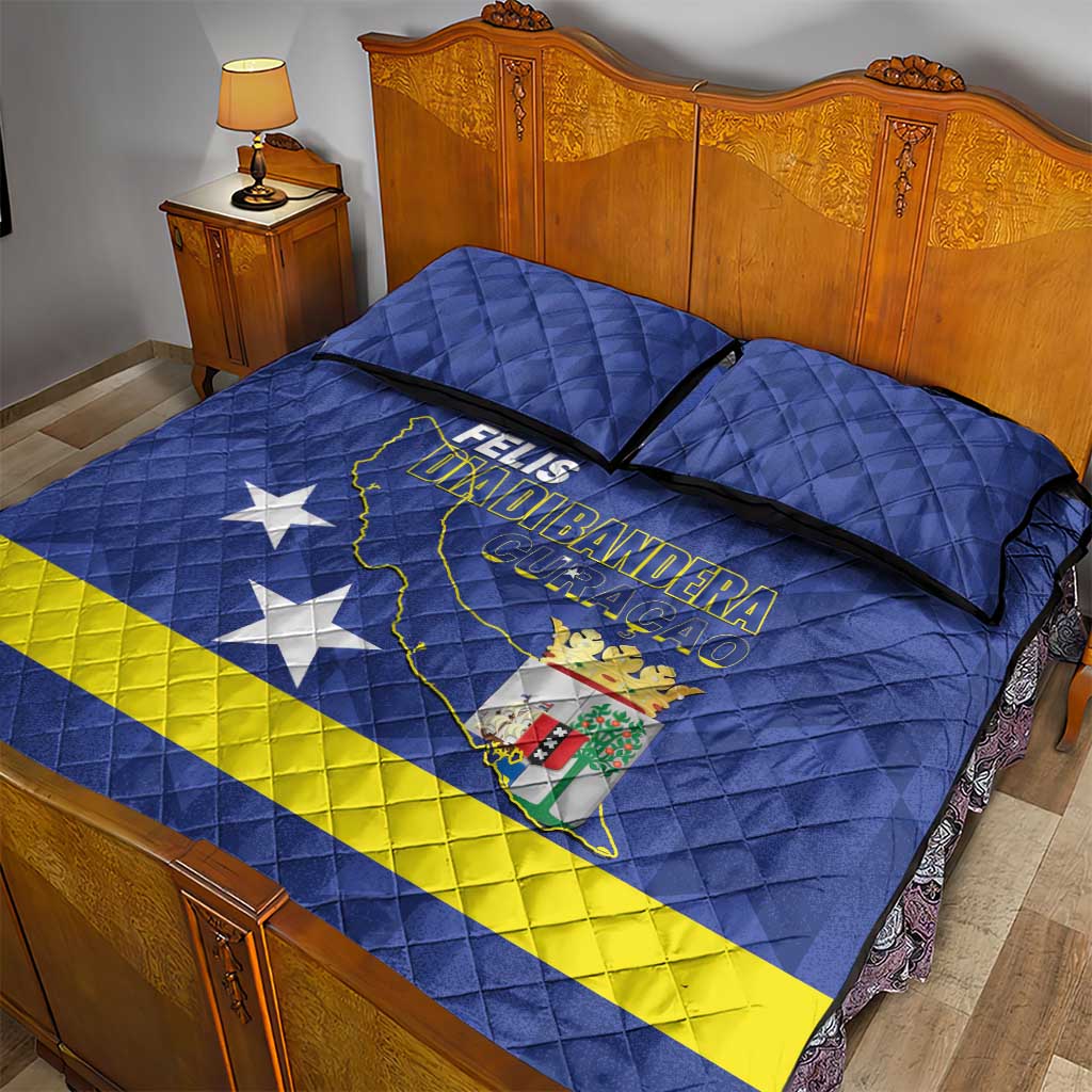 Felis Dia di Bandera Curacao Quilt Bed Set Flag Proud - Wonder Print Shop