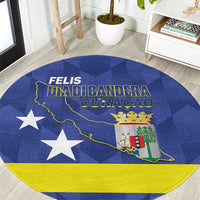 Felis Dia di Bandera Curacao Round Carpet Flag Proud - Wonder Print Shop
