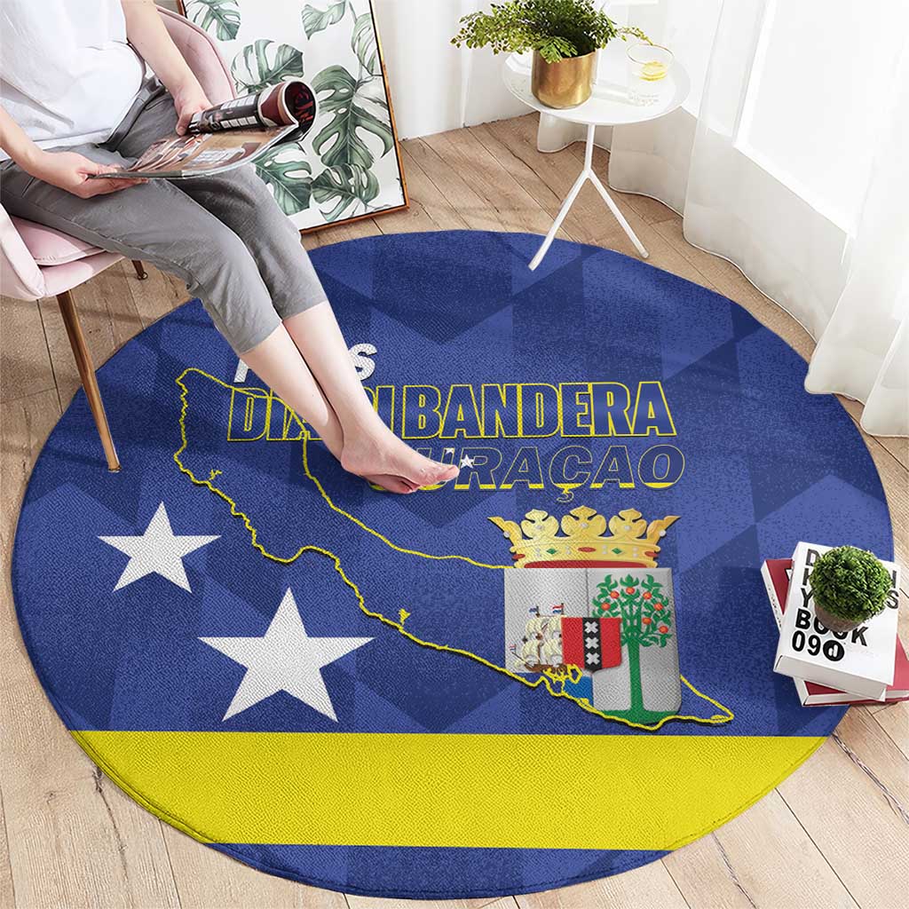 Felis Dia di Bandera Curacao Round Carpet Flag Proud - Wonder Print Shop