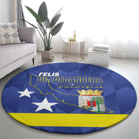 Felis Dia di Bandera Curacao Round Carpet Flag Proud - Wonder Print Shop