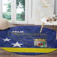 Felis Dia di Bandera Curacao Round Carpet Flag Proud - Wonder Print Shop