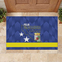 Felis Dia di Bandera Curacao Rubber Doormat Flag Proud - Wonder Print Shop