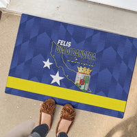 Felis Dia di Bandera Curacao Rubber Doormat Flag Proud - Wonder Print Shop