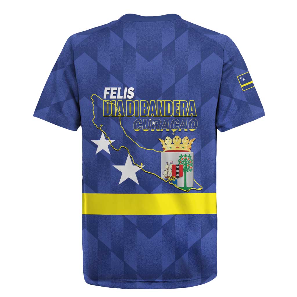 Felis Dia di Bandera Curacao Rugby Jersey Flag Proud - Wonder Print Shop