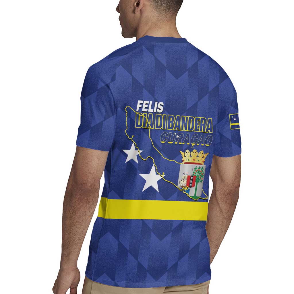 Felis Dia di Bandera Curacao Rugby Jersey Flag Proud - Wonder Print Shop