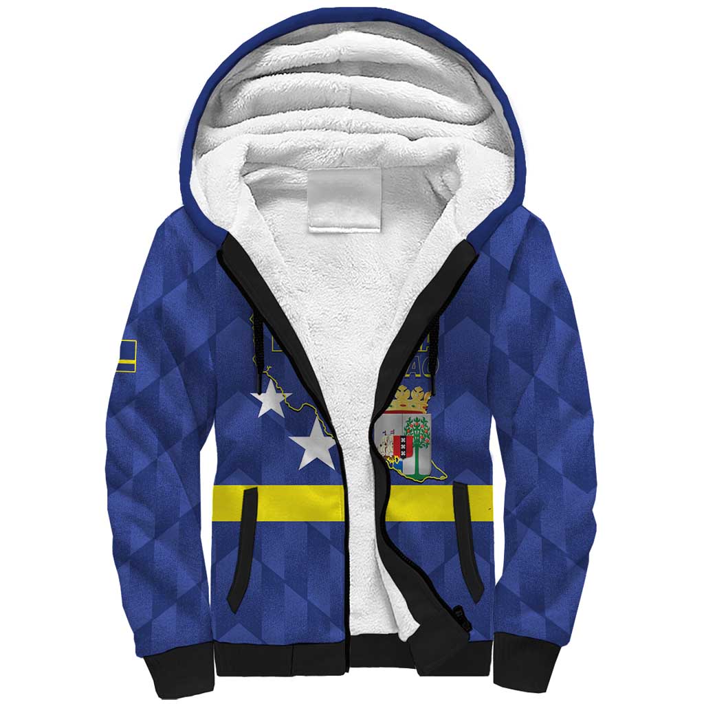 Felis Dia di Bandera Curacao Sherpa Hoodie Flag Proud - Wonder Print Shop