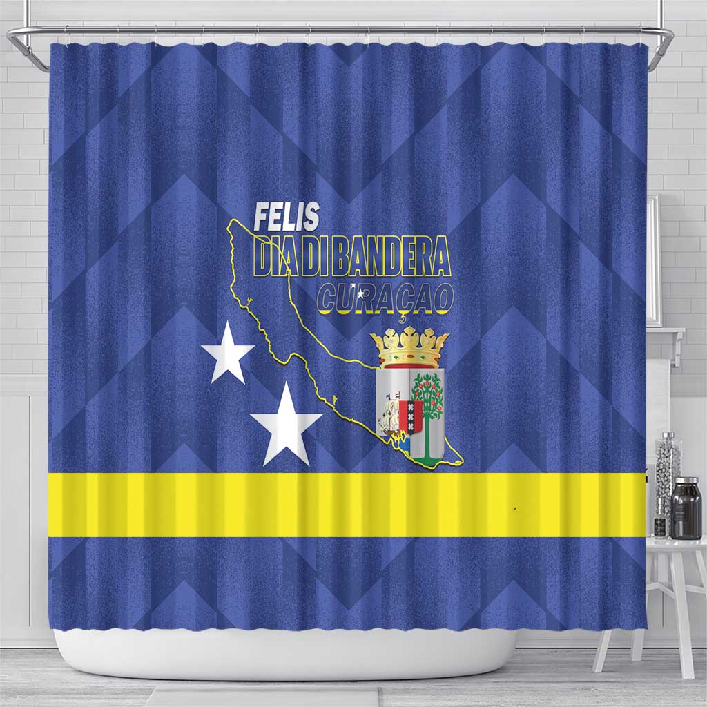 Felis Dia di Bandera Curacao Shower Curtain Flag Proud - Wonder Print Shop