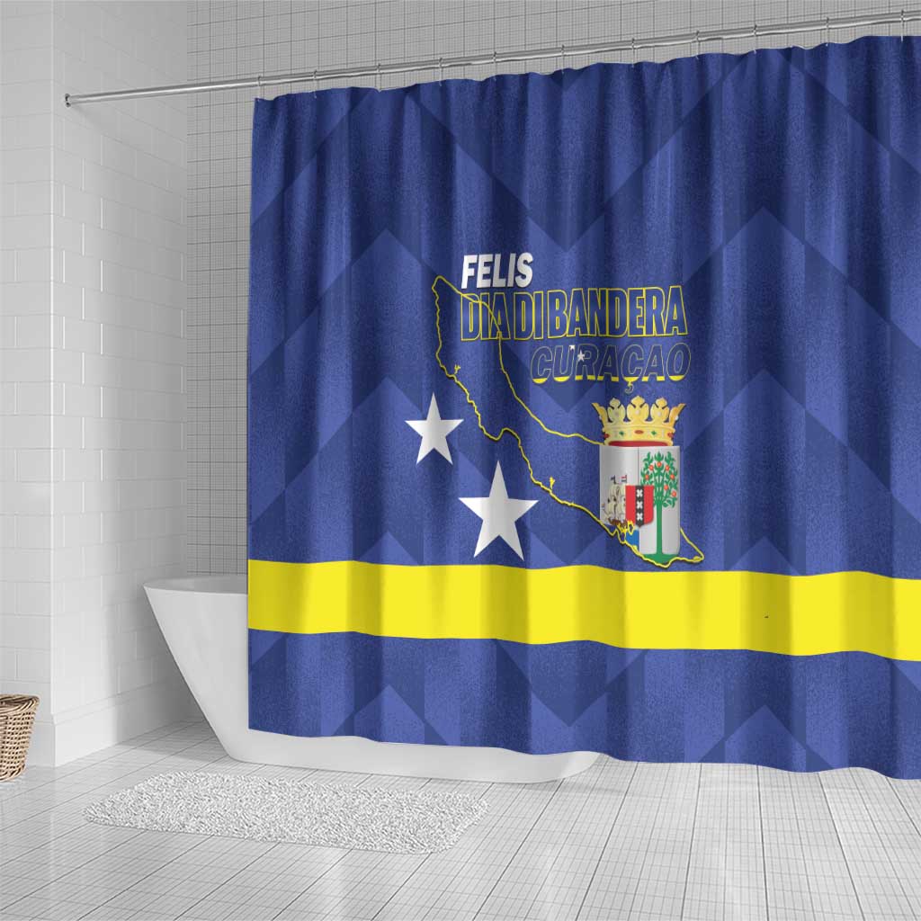 Felis Dia di Bandera Curacao Shower Curtain Flag Proud - Wonder Print Shop