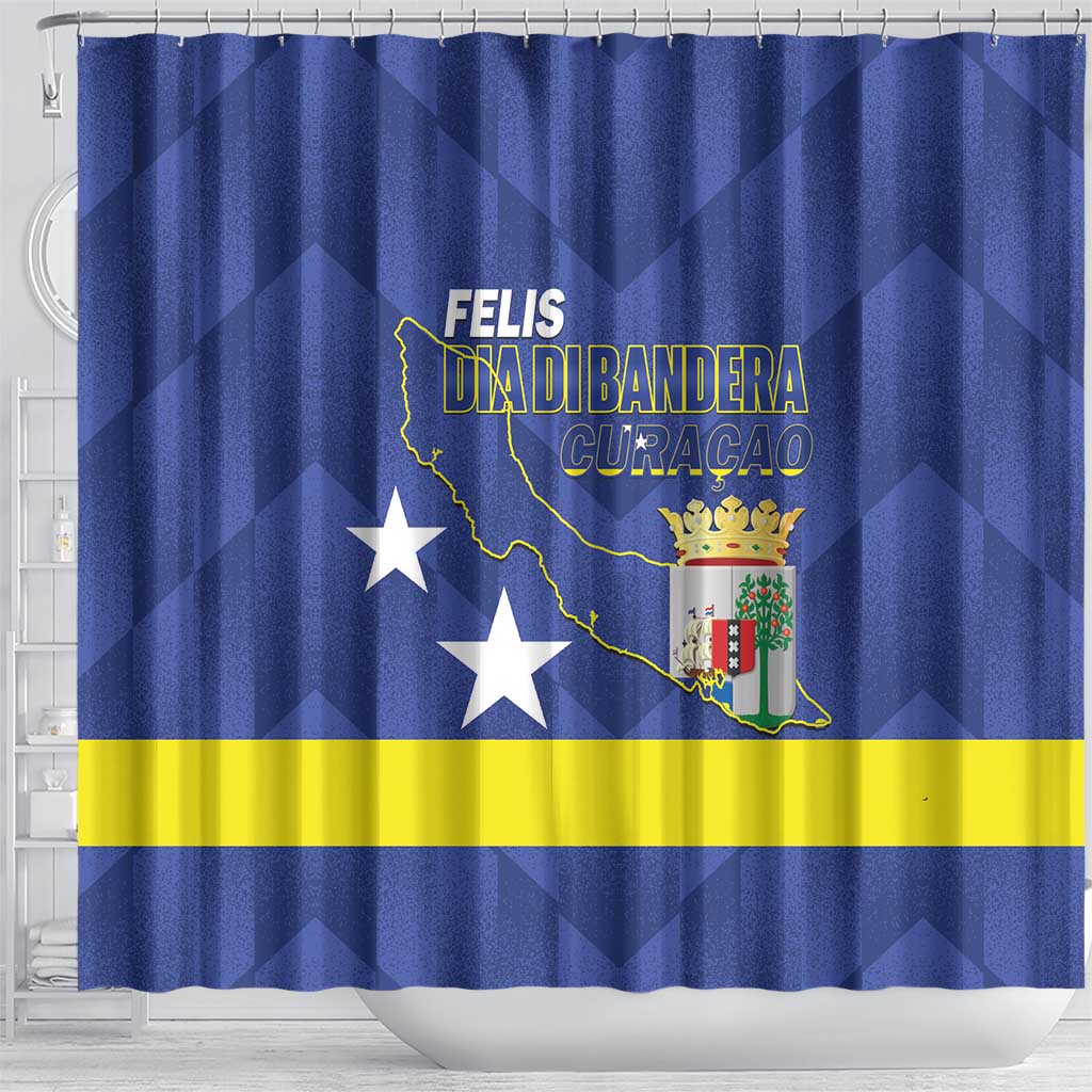 Felis Dia di Bandera Curacao Shower Curtain Flag Proud - Wonder Print Shop
