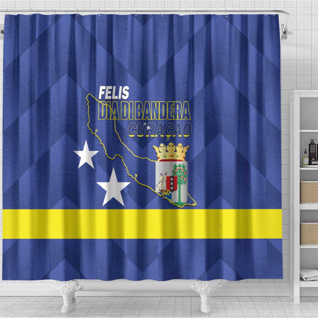 Felis Dia di Bandera Curacao Shower Curtain Flag Proud - Wonder Print Shop