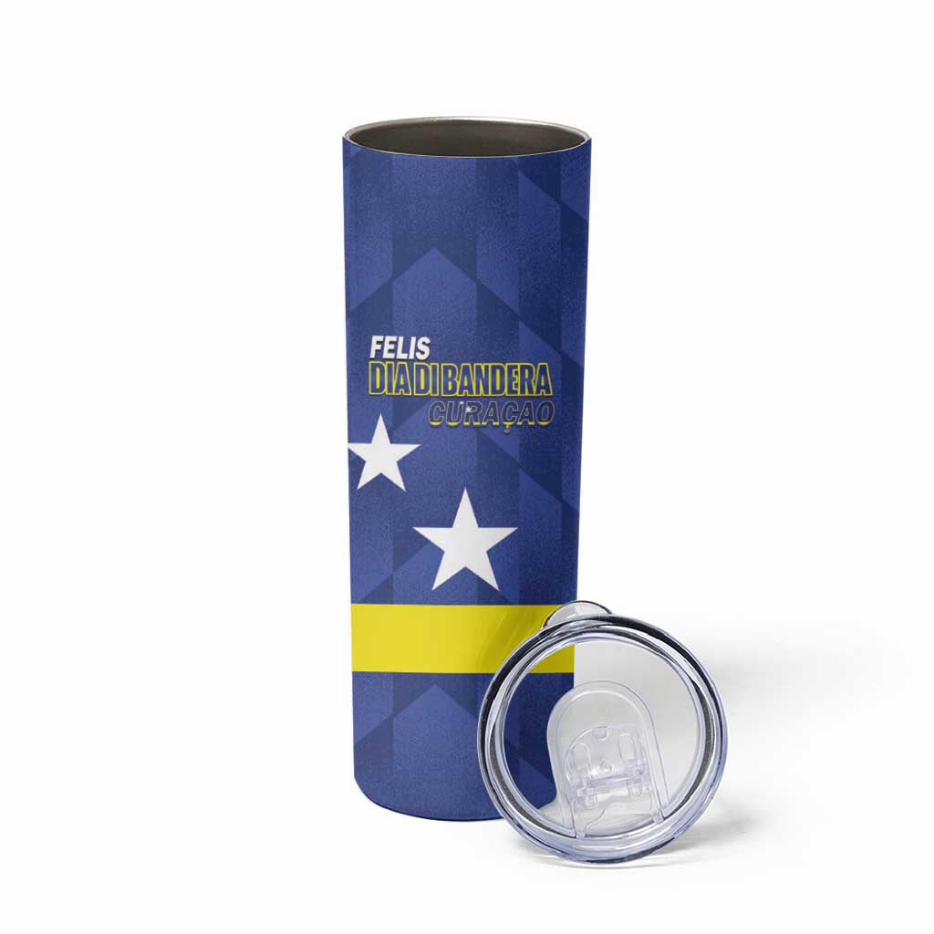 Felis Dia di Bandera Curacao Skinny Tumbler Flag Proud - Wonder Print Shop