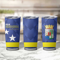Felis Dia di Bandera Curacao Tumbler Cup Flag Proud - Wonder Print Shop