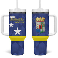 Felis Dia di Bandera Curacao Tumbler With Handle Flag Proud - Wonder Print Shop