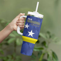Felis Dia di Bandera Curacao Tumbler With Handle Flag Proud - Wonder Print Shop