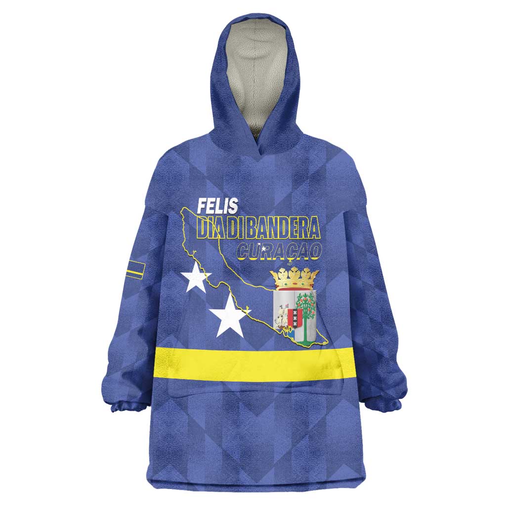 Felis Dia di Bandera Curacao Wearable Blanket Hoodie Flag Proud - Wonder Print Shop