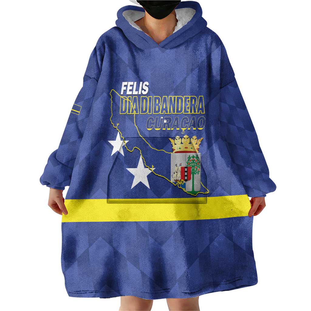 Felis Dia di Bandera Curacao Wearable Blanket Hoodie Flag Proud - Wonder Print Shop