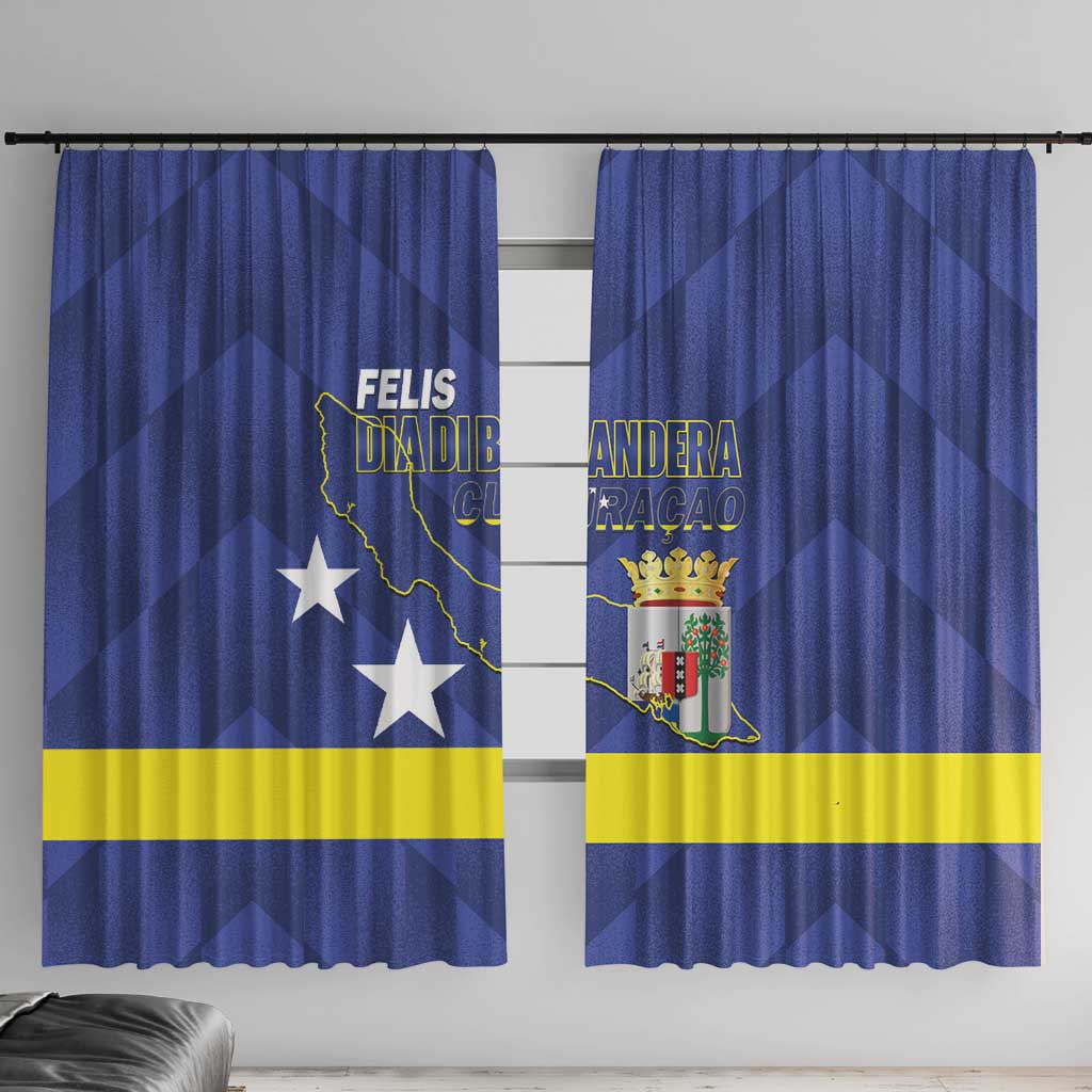Felis Dia di Bandera Curacao Window Curtain Flag Proud - Wonder Print Shop