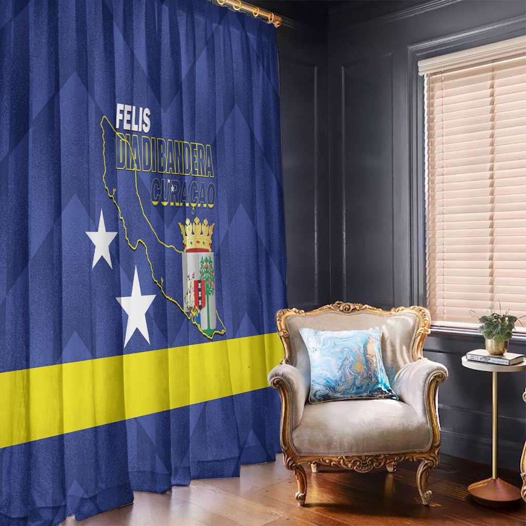 Felis Dia di Bandera Curacao Window Curtain Flag Proud - Wonder Print Shop