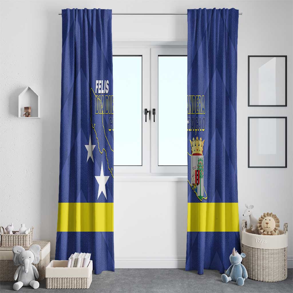 Felis Dia di Bandera Curacao Window Curtain Flag Proud - Wonder Print Shop